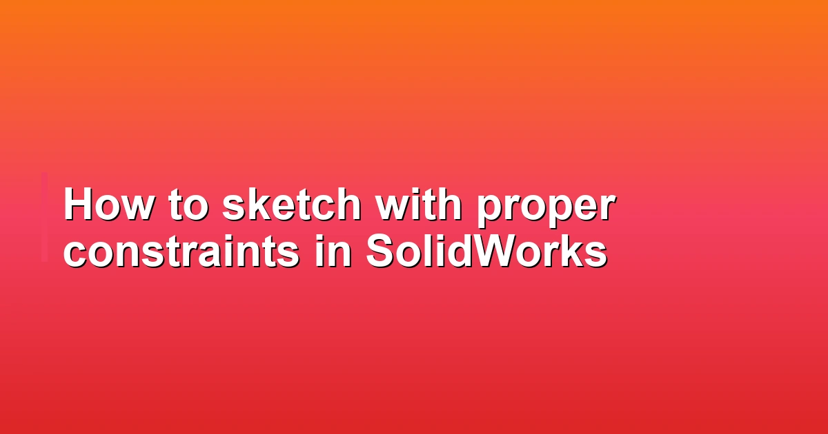 How to sketch with proper constraints in SolidWorks