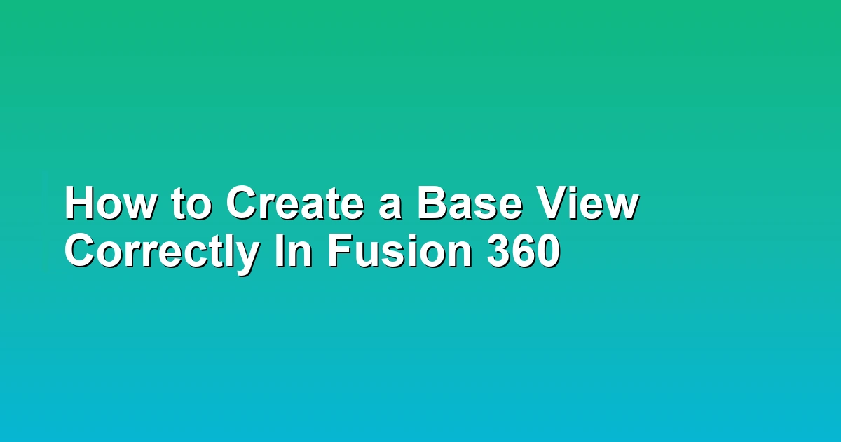 How to Create a Base View Correctly In Fusion 360